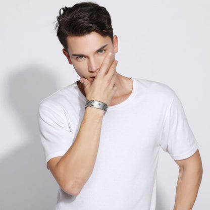 Men's Cross Double Row Bracelet