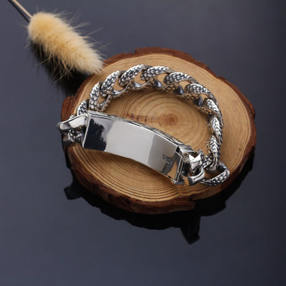 925 Silver retro character dragon bracelet