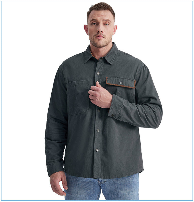 Work Land Lapel Collar Shirt