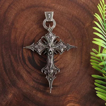 Personalized Retro Gothic Crucifix Skull Necklace
