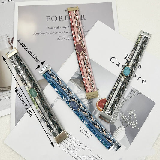 Multi layered hexagonal magnetic buckle bracelet