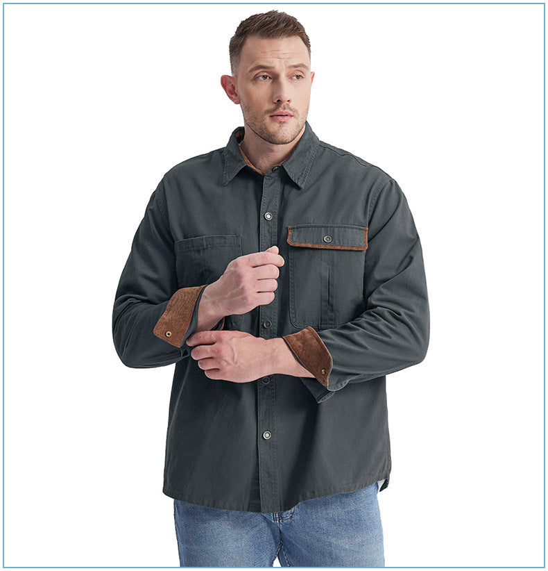 Work Land Lapel Collar Shirt