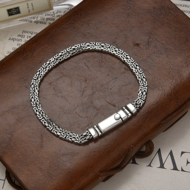 Double row braided peace pattern bracelet