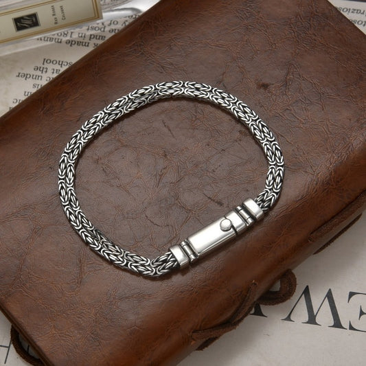 Double row braided peace pattern bracelet