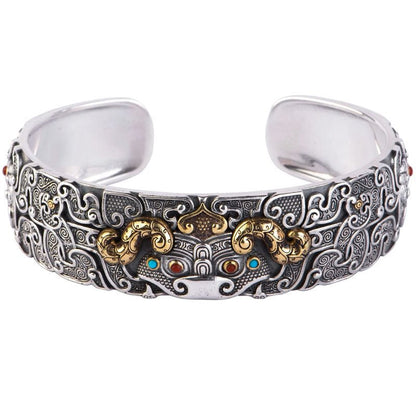 925 Silver Gluttonous Opening Adjustable Bracelet