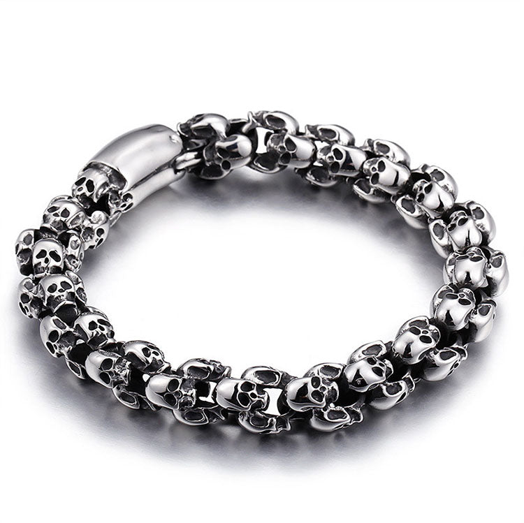 925 Silver Retro Skeleton Bracelet