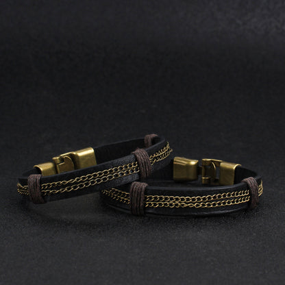 Men's Personalized Retro Leather Bracelet