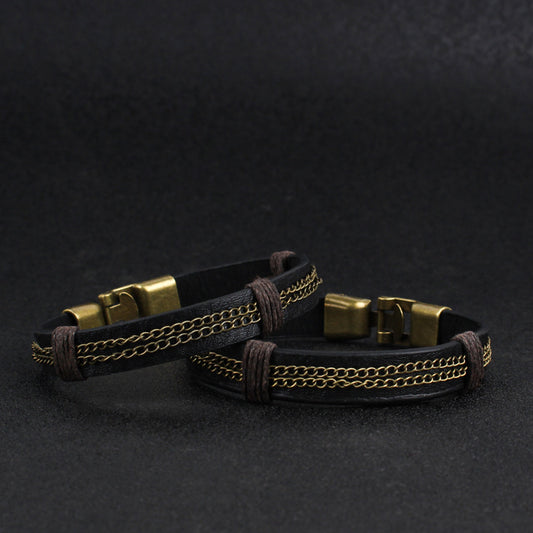 Men's Personalized Retro Leather Bracelet