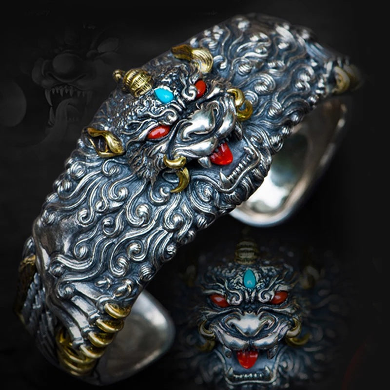 Pixiu Retro Domineering Open Bracelet