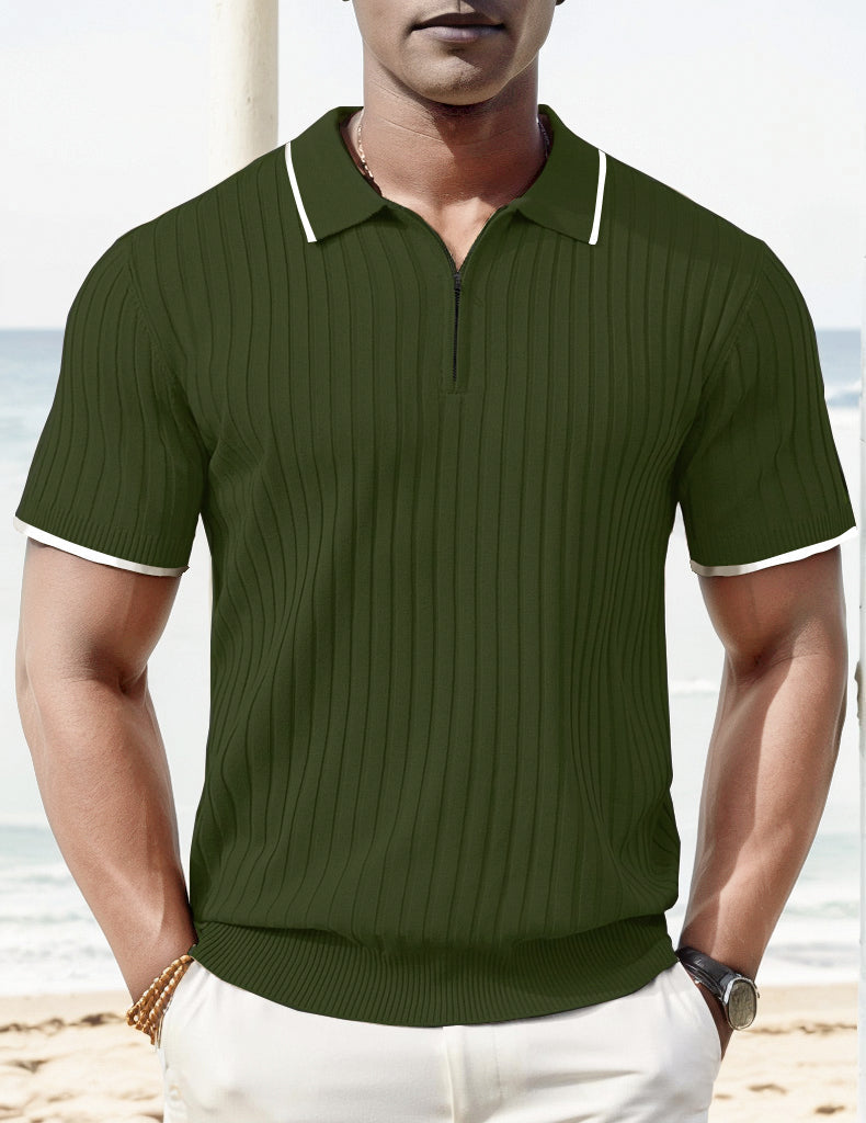 Chictango Rib Knit Polo Shirt