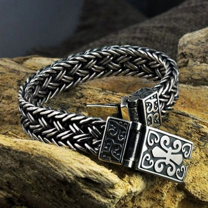 925 Silver Bracelet for Man Personality Woven