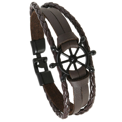 Black Rudder Hand Woven Multi Layer Bracelet