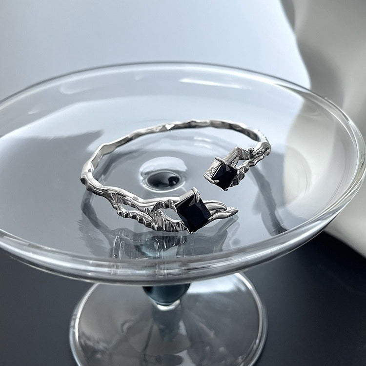 Twill black diamond bracelet