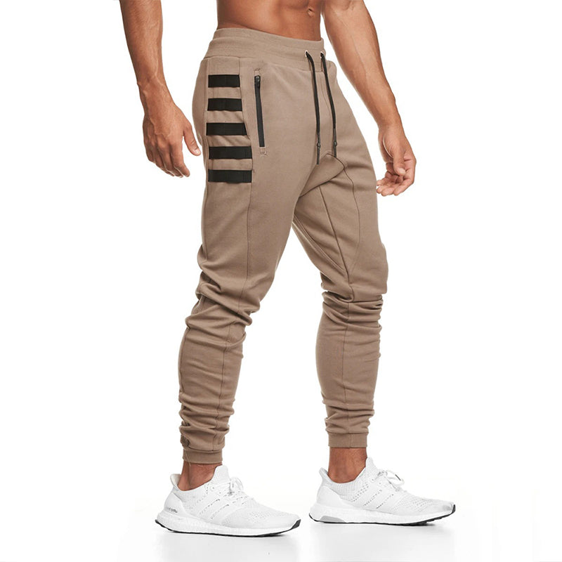 Solid Color Straps Sweat Pants