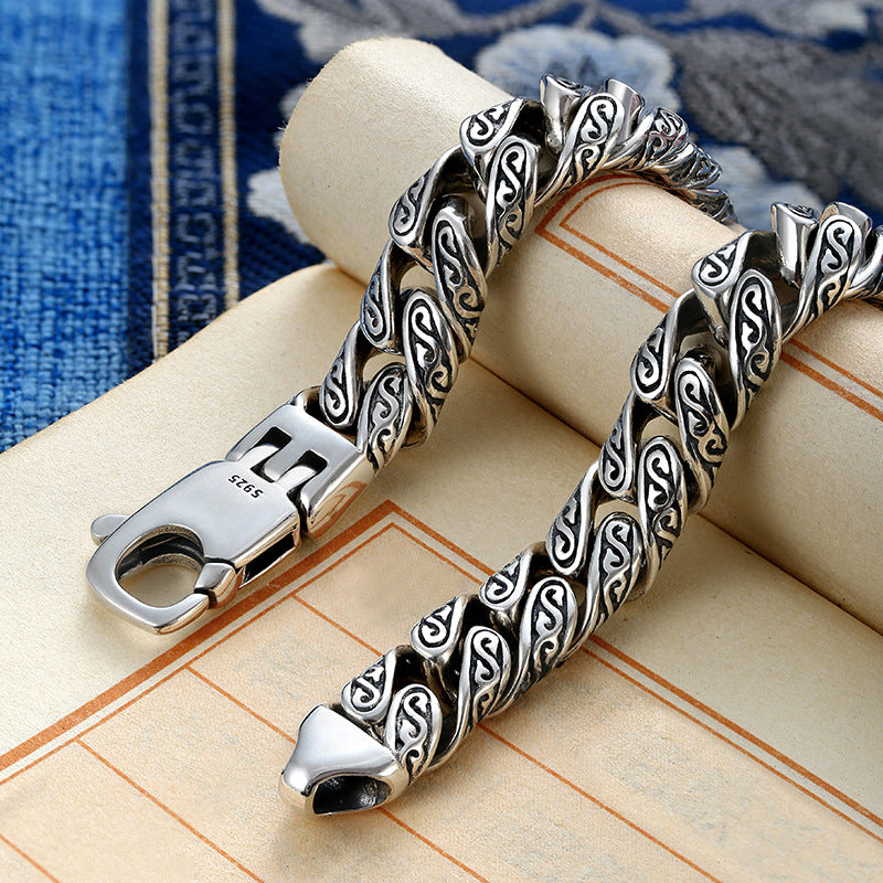 925 Silver arabesque buckle bracelet