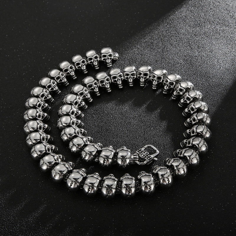 925 Silver Hip-hop Skull Bracelet