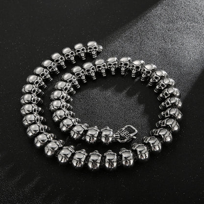 925 Silver Hip-hop Skull Bracelet