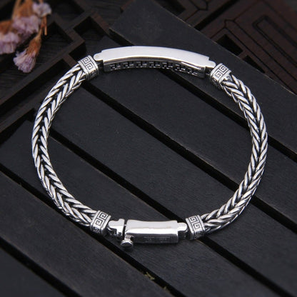 925 Silver Keel Braided Bracelet