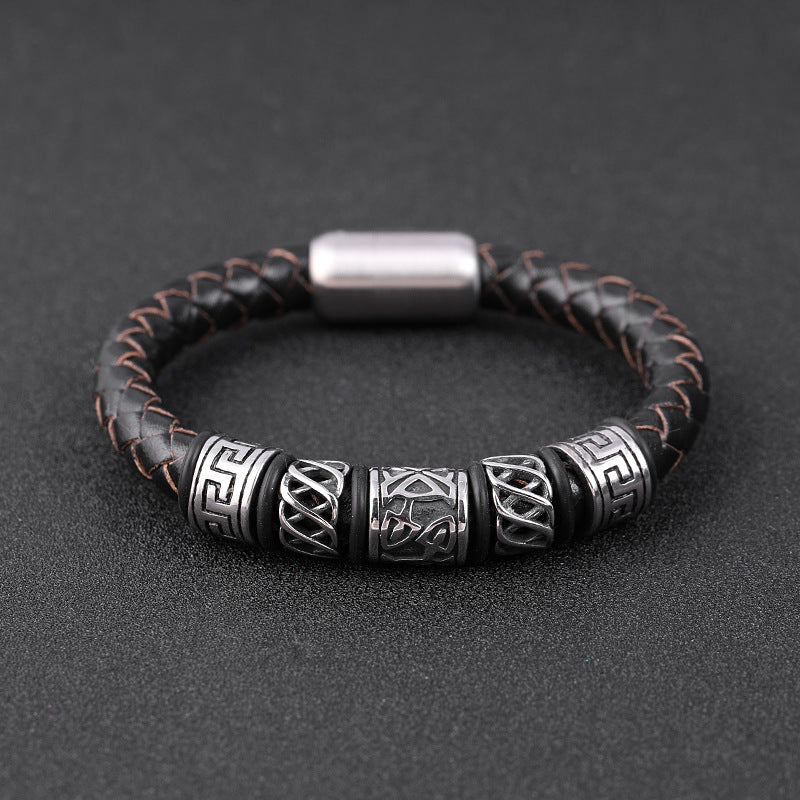 Men's fashion hot-selling personality cowhide bracelet woven accessories