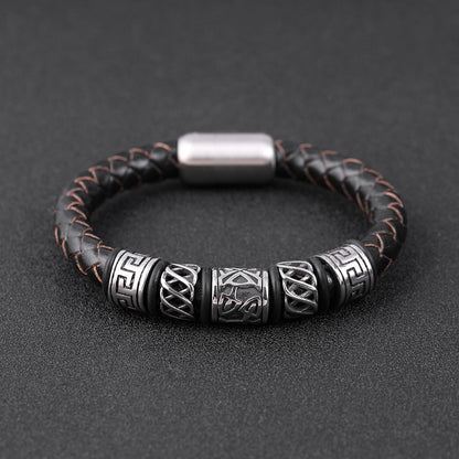 Men's fashion hot-selling personality cowhide bracelet woven accessories
