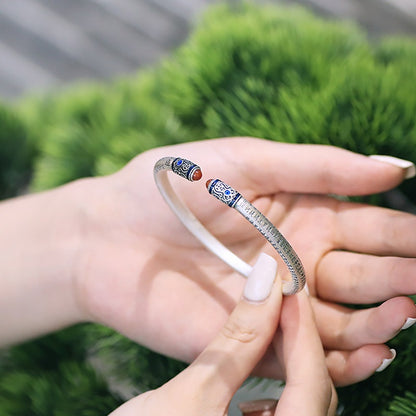 Hollow Opening Antique Agate Open Adjustable Bracelet