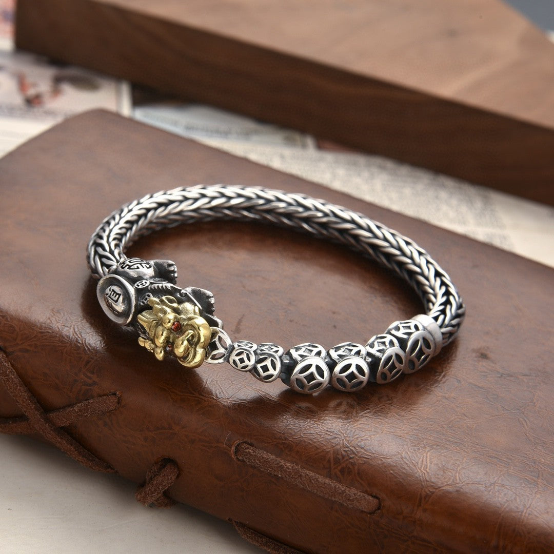 925 Siver Ethnic Handwoven Pixiu Bracelet