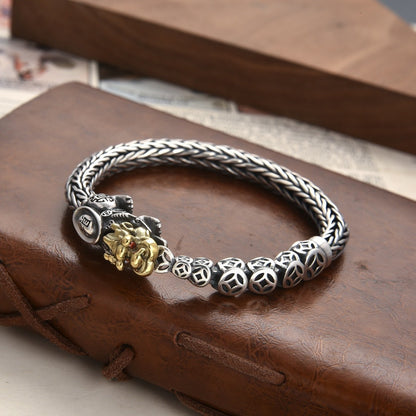 925 Siver Ethnic Handwoven Pixiu Bracelet