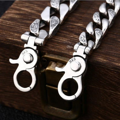 925 Silver Personality Trend Rotatable Six Character Mantra Bracelet