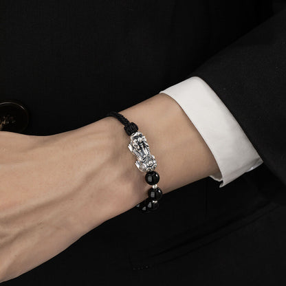 Pixiu Agate 999 Pure Silver Bracelet