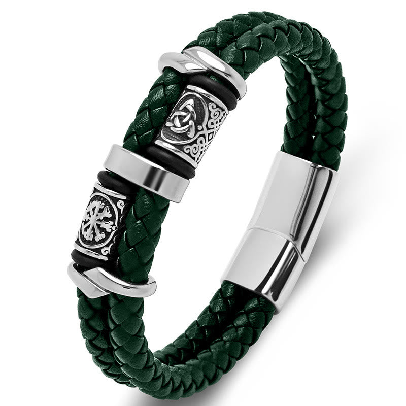 Celtic Knot And Viking Compass Stainless Steel Bracelet