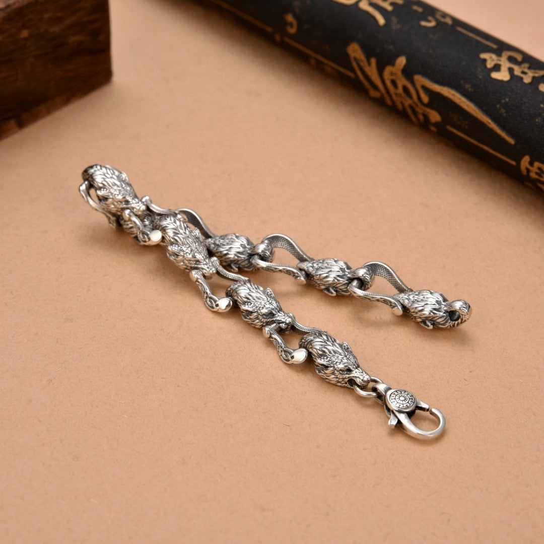 Vintage Wolf Head Bracelet