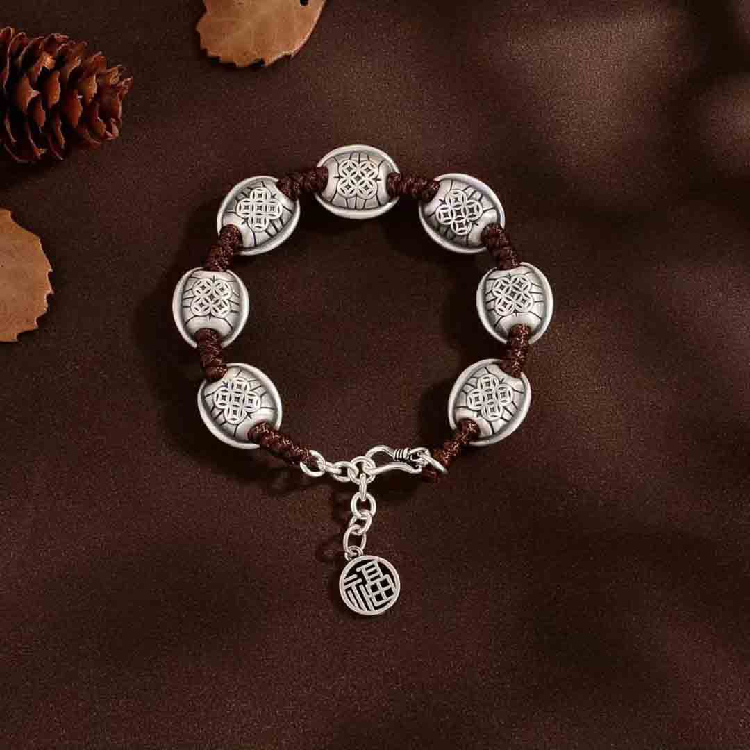 925 Sliver Ethnic Style Tortoise Shell Bracelet