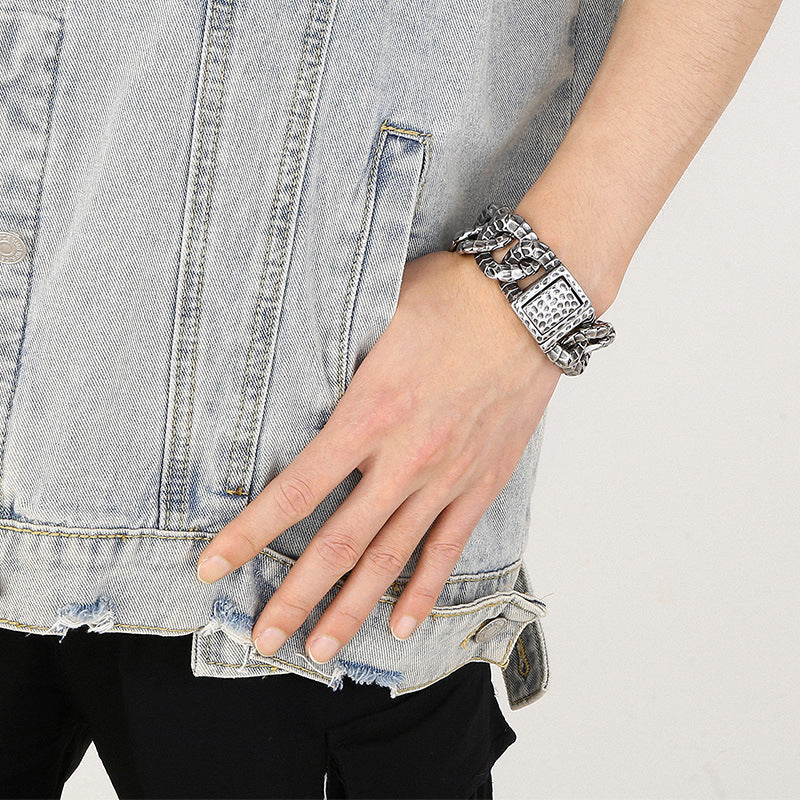 925 Silver Retro Winding Snake Bracelet