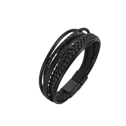 Simple Woven Leather Bracelet For Men