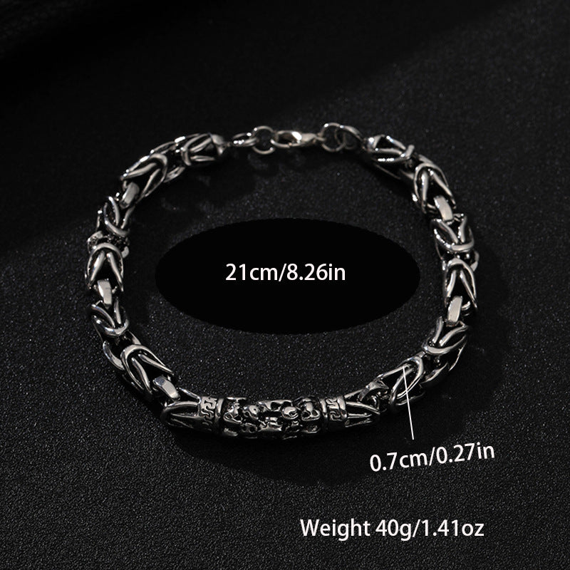 Retro Design Dragon Bone And Skull Head Bracelets