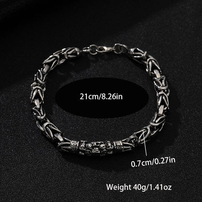 Retro Design Dragon Bone And Skull Head Bracelets