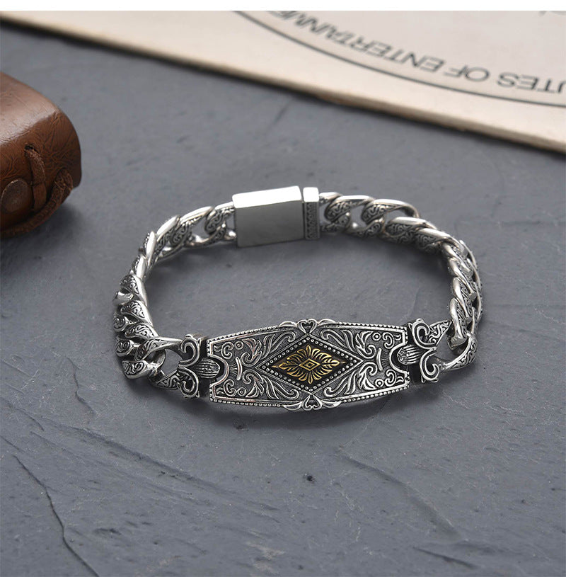 925 Sterling Silver Flower & Hope Chain Bracelet