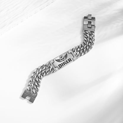 Silver Lettering Plain Bracelet