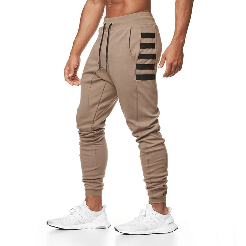 Solid Color Straps Sweat Pants