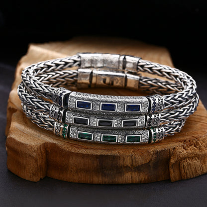 Inlaid zircon hemp rope bracelet
