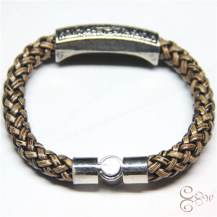 European leather +925 sterling silver lovers bracelet simple love wish