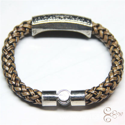 European leather +925 sterling silver lovers bracelet simple love wish