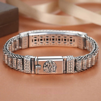 925 Silver Rotatable Pixiu Fortune Bracelet