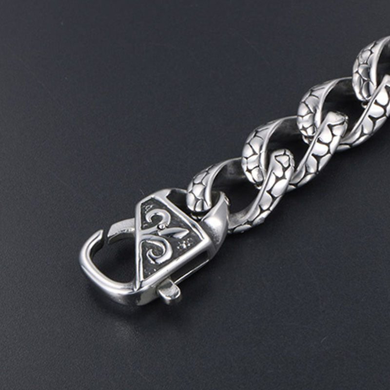 925 Silver Vintage Hip Hop Leopard Bracelet