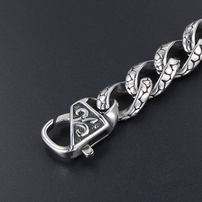 925 Silver Vintage Hip Hop Leopard Bracelet