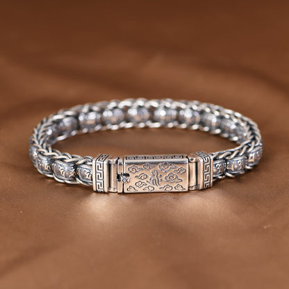 Woven wide men's domineering and personalized bracelet
