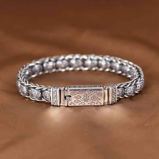 Woven wide men's domineering and personalized bracelet