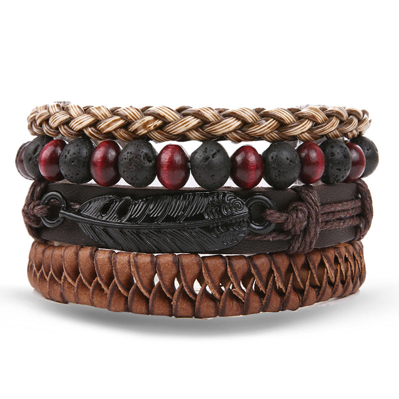Hollow Triangular Leather Bracelet