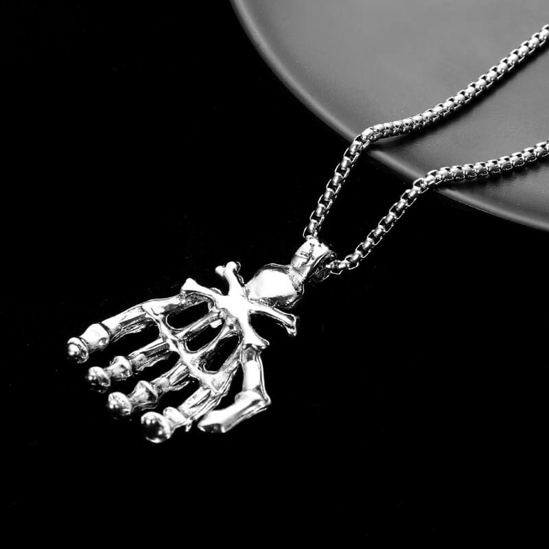 Personalized Retro Skull Ghost Claw Men'S Necklace