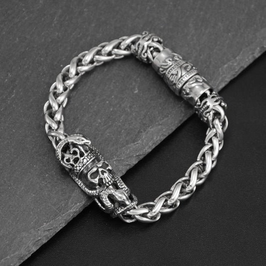 Personalized Crown Skeleton Bracelet